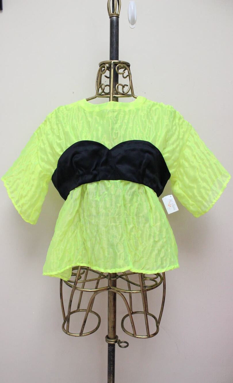 NWT Opening Ceremony Tetra Highlighter Neon Yellow Peplum Bandeau Top Large